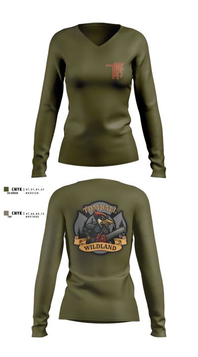 Tomball Wildland 83811767 Women's Long Sleeve V-neck Shirt - 3