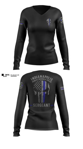 Womens Long Sleeve Vneck Shirt, IPSPD, Police, Teamtime, Team time, sublimation, custom sports apparel, team uniforms, spirit wear, spiritwear, sports uniforms, custom shirts, team store, custom team store, fundraiser sports, apparel fundraiser