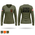 Wellsville Technical Rescue Team Women's Long Sleeve V-neck Shirt - 1