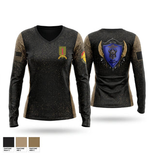 Womens Long Sleeve Vneck Shirt, FRKS LEA, Army, Teamtime, Team time, sublimation, custom sports apparel, team uniforms, spirit wear, spiritwear, sports uniforms, custom shirts, team store, custom team store, fundraiser sports, apparel fundraiser