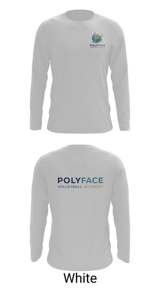 Long Sleeve Performance Shirt, PolyFace Volleyball Academy, Women's Volleyball, Teamtime, Team time, sublimation, custom sports apparel, team uniforms, spirit wear, spiritwear, sports uniforms, custom shirts, team store, custom team store, fundraiser sports, apparel fundraiser