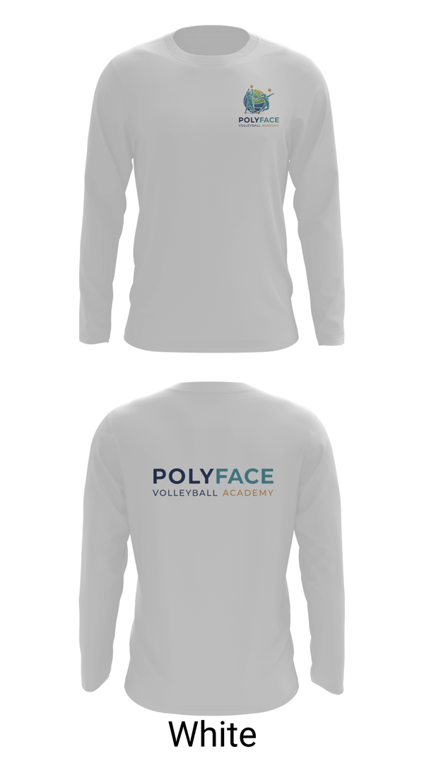 Long Sleeve Performance Shirt, PolyFace Volleyball Academy, Women's Volleyball, Teamtime, Team time, sublimation, custom sports apparel, team uniforms, spirit wear, spiritwear, sports uniforms, custom shirts, team store, custom team store, fundraiser sports, apparel fundraiser