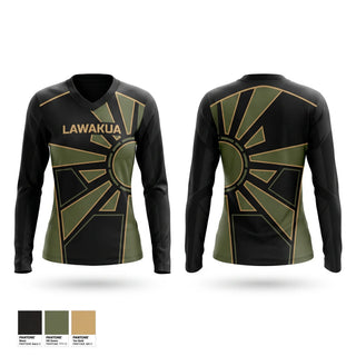 Womens Long Sleeve Vneck Shirt, LAWAKUA, Women's Volleyball, Teamtime, Team time, sublimation, custom sports apparel, team uniforms, spirit wear, spiritwear, sports uniforms, custom shirts, team store, custom team store, fundraiser sports, apparel fundraiser