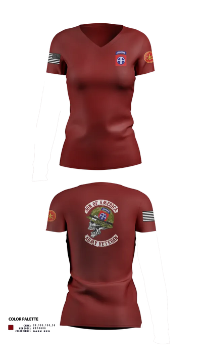 82d ABN DIV 72745716 Women's Short Sleeve V-neck Shirt - 101