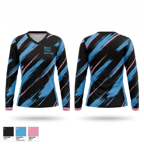 Womens Long Sleeve Vneck Shirt, Back That Pass Up, Men's Volleyball, Teamtime, Team time, sublimation, custom sports apparel, team uniforms, spirit wear, spiritwear, sports uniforms, custom shirts, team store, custom team store, fundraiser sports, apparel fundraiser