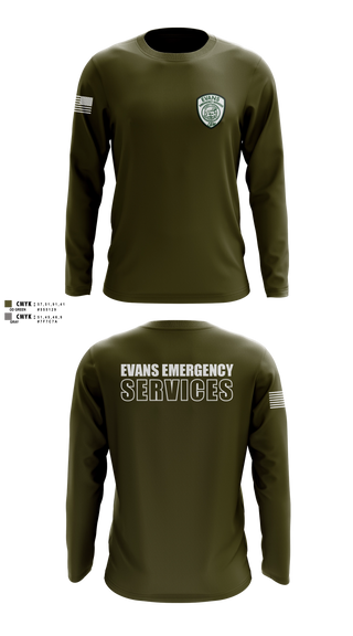 Long Sleeve Performance Shirt, Evans Emergency Services, Fire Department, Teamtime, Team time, sublimation, custom sports apparel, team uniforms, spirit wear, spiritwear, sports uniforms, custom shirts, team store, custom team store, fundraiser sports, apparel fundraiser