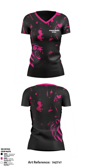 Womens Short Sleeve Vneck Shirt, Toyohashi warriors, Softball, Teamtime, Team time, sublimation, custom sports apparel, team uniforms, spirit wear, spiritwear, sports uniforms, custom shirts, team store, custom team store, fundraiser sports, apparel fundraiser