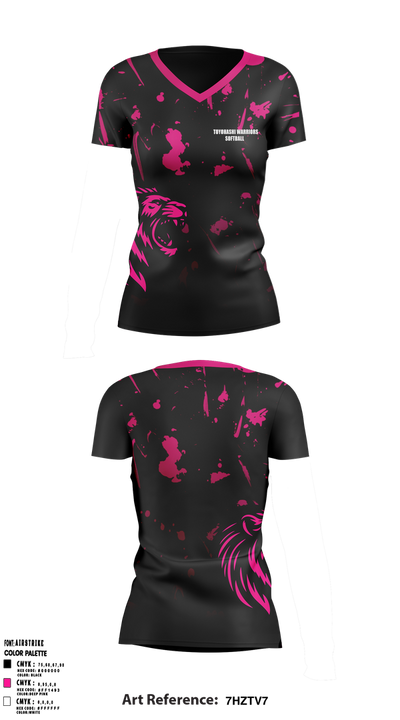 Toyohashi warriors 21080833 Women's Short Sleeve V-neck Shirt - 1