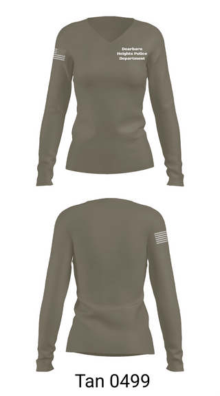 Womens Long Sleeve Vneck Shirt, Dearborn Heights Police Department, Police, Teamtime, Team time, sublimation, custom sports apparel, team uniforms, spirit wear, spiritwear, sports uniforms, custom shirts, team store, custom team store, fundraiser sports, apparel fundraiser