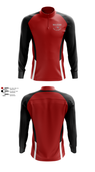 Quarter Zip Jacket, McLean Girls Volleyball, Women's Volleyball, Teamtime, Team time, sublimation, custom sports apparel, team uniforms, spirit wear, spiritwear, sports uniforms, custom shirts, team store, custom team store, fundraiser sports, apparel fundraiser