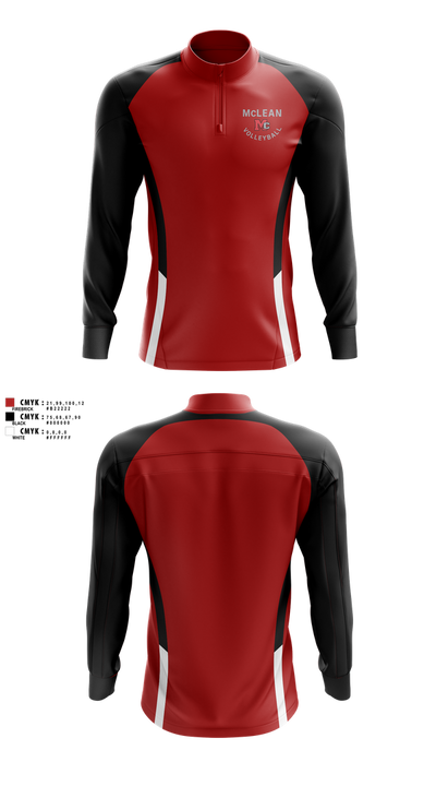 McLean Girls Volleyball 64290393 Quarter Zip Jacket - 1