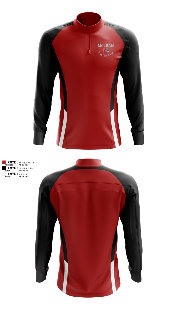 Quarter Zip Jacket, McLean Girls Volleyball, Women's Volleyball, Teamtime, Team time, sublimation, custom sports apparel, team uniforms, spirit wear, spiritwear, sports uniforms, custom shirts, team store, custom team store, fundraiser sports, apparel fundraiser