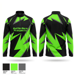 Quarter Zip Jacket, Battle Born Prospects, Baseball, Teamtime, Team time, sublimation, custom sports apparel, team uniforms, spirit wear, spiritwear, sports uniforms, custom shirts, team store, custom team store, fundraiser sports, apparel fundraiser