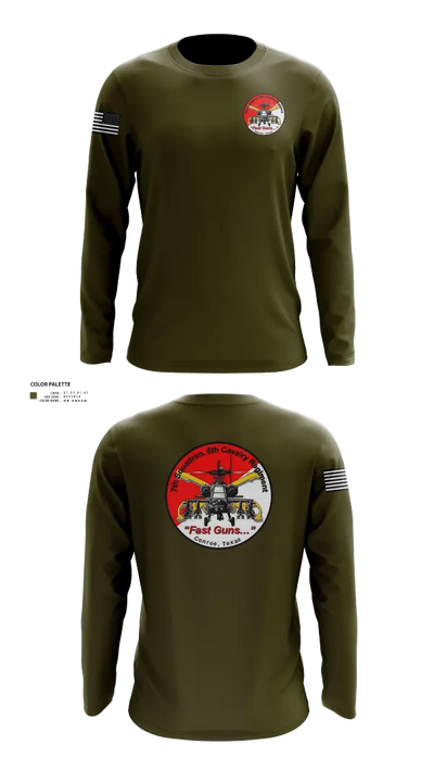 7th Squadron, Sixth Cavalry Regiment 24299123 Long Sleeve Performance Shirt 22