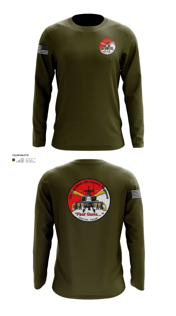 Long Sleeve Performance Shirt, 7th Squadron, Sixth Cavalry Regiment, , Teamtime, Team time, sublimation, custom sports apparel, team uniforms, spirit wear, spiritwear, sports uniforms, custom shirts, team store, custom team store, fundraiser sports, apparel fundraiser
