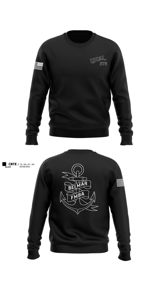 Crew Neck Sweatshirt, Belmar Ems 378, EMS/EMT, Teamtime, Team time, sublimation, custom sports apparel, team uniforms, spirit wear, spiritwear, sports uniforms, custom shirts, team store, custom team store, fundraiser sports, apparel fundraiser
