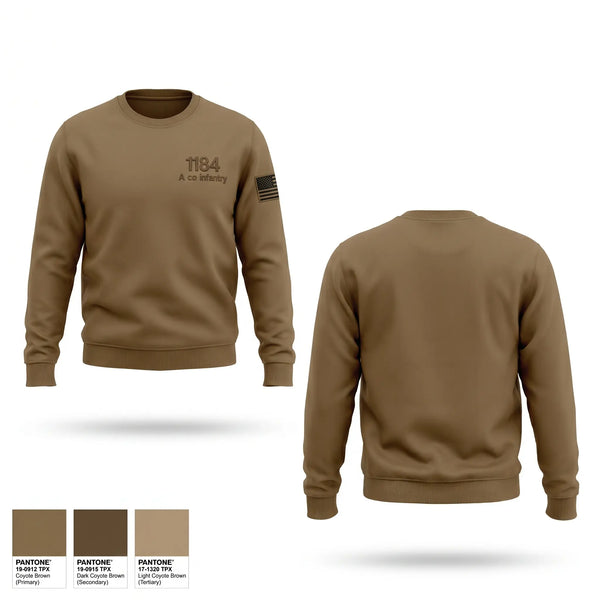 Crew Neck Sweatshirt, 1-184 A co infantry, National Guard, Teamtime, Team time, sublimation, custom sports apparel, team uniforms, spirit wear, spiritwear, sports uniforms, custom shirts, team store, custom team store, fundraiser sports, apparel fundraiser
