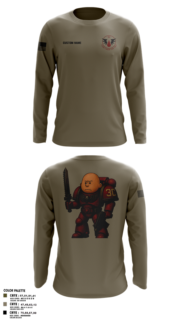 Long Sleeve Performance Shirt, CCo, 1-508PIR (OG), Army, Teamtime, Team time, sublimation, custom sports apparel, team uniforms, spirit wear, spiritwear, sports uniforms, custom shirts, team store, custom team store, fundraiser sports, apparel fundraiser