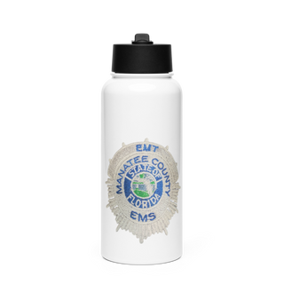 Manatee County EMS Stainless Steel Water Bottle with a Straw Lid