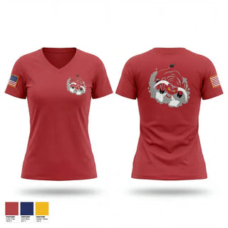 Womens Short Sleeve Vneck Shirt, 92 CES, Air Force, Teamtime, Team time, sublimation, custom sports apparel, team uniforms, spirit wear, spiritwear, sports uniforms, custom shirts, team store, custom team store, fundraiser sports, apparel fundraiser