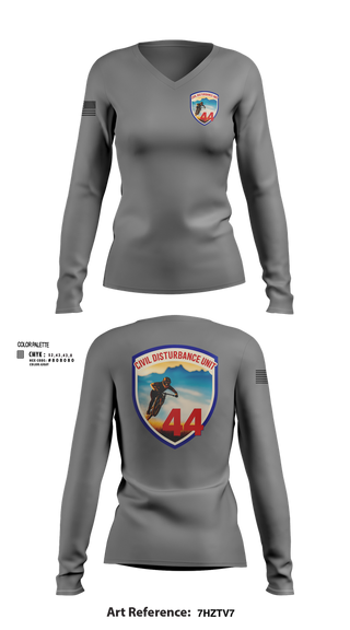 Womens Long Sleeve Vneck Shirt, Civil Disturbance Unit, , Teamtime, Team time, sublimation, custom sports apparel, team uniforms, spirit wear, spiritwear, sports uniforms, custom shirts, team store, custom team store, fundraiser sports, apparel fundraiser