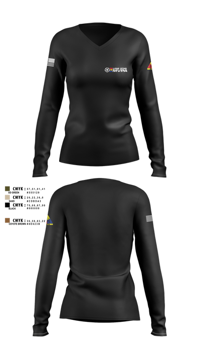 Lone Star MVPA 905145 Women's Long Sleeve V-neck Shirt - 4