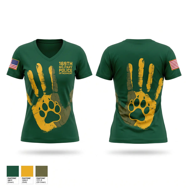 Womens Short Sleeve Vneck Shirt, 169th military police detachment, Army, Teamtime, Team time, sublimation, custom sports apparel, team uniforms, spirit wear, spiritwear, sports uniforms, custom shirts, team store, custom team store, fundraiser sports, apparel fundraiser