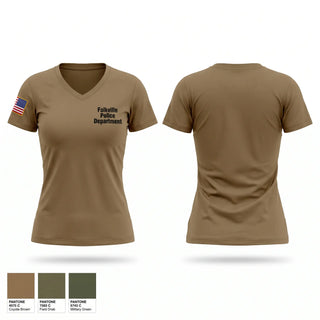 Womens Short Sleeve Vneck Shirt, Falkville Police Department, Police, Teamtime, Team time, sublimation, custom sports apparel, team uniforms, spirit wear, spiritwear, sports uniforms, custom shirts, team store, custom team store, fundraiser sports, apparel fundraiser