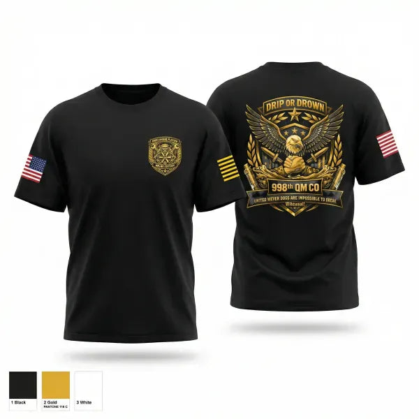 Old School Cotton Feel Shirt, 998th QM Co, Army, Teamtime, Team time, sublimation, custom sports apparel, team uniforms, spirit wear, spiritwear, sports uniforms, custom shirts, team store, custom team store, fundraiser sports, apparel fundraiser