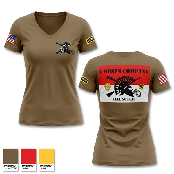 Womens Short Sleeve Vneck Shirt, Chosen co 1-12 CAV, Army, Teamtime, Team time, sublimation, custom sports apparel, team uniforms, spirit wear, spiritwear, sports uniforms, custom shirts, team store, custom team store, fundraiser sports, apparel fundraiser