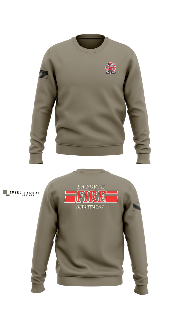 Crew Neck Sweatshirt, La Porte, Fire Department, Teamtime, Team time, sublimation, custom sports apparel, team uniforms, spirit wear, spiritwear, sports uniforms, custom shirts, team store, custom team store, fundraiser sports, apparel fundraiser