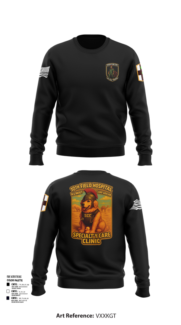 Crew Neck Sweatshirt, SCC 10th Field Hospital, , Teamtime, Team time, sublimation, custom sports apparel, team uniforms, spirit wear, spiritwear, sports uniforms, custom shirts, team store, custom team store, fundraiser sports, apparel fundraiser