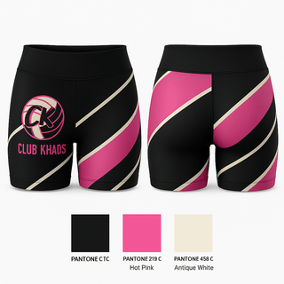 Womens Compression Shorts, Club Khaos, Women's Volleyball, Teamtime, Team time, sublimation, custom sports apparel, team uniforms, spirit wear, spiritwear, sports uniforms, custom shirts, team store, custom team store, fundraiser sports, apparel fundraiser