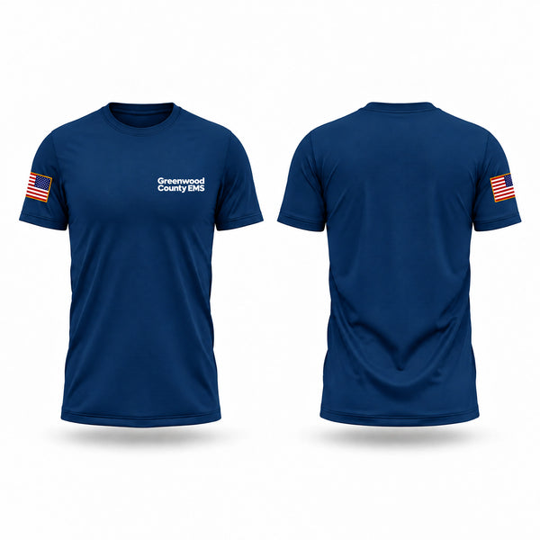 Old School Cotton Feel Shirt, Greenwood County EMS, EMS/EMT, Teamtime, Team time, sublimation, custom sports apparel, team uniforms, spirit wear, spiritwear, sports uniforms, custom shirts, team store, custom team store, fundraiser sports, apparel fundraiser