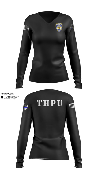 Womens Long Sleeve Vneck Shirt, Tourism & Hotspot Policing Unit, Police, Teamtime, Team time, sublimation, custom sports apparel, team uniforms, spirit wear, spiritwear, sports uniforms, custom shirts, team store, custom team store, fundraiser sports, apparel fundraiser