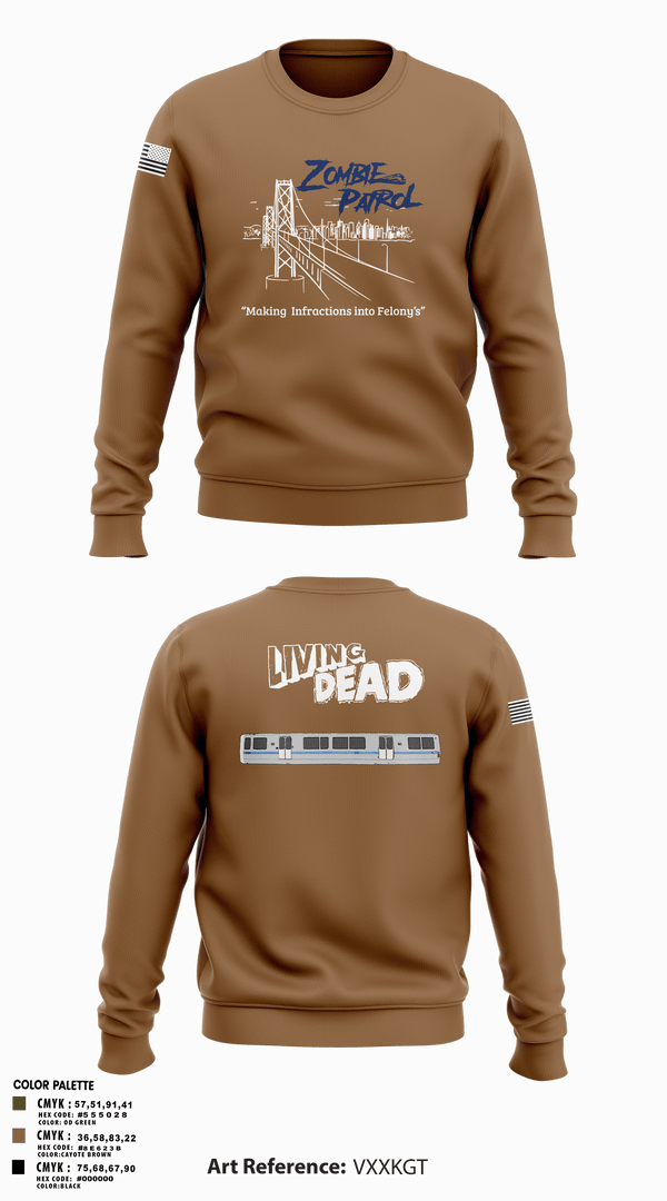 Crew Neck Sweatshirt, Inversed CrewBART PD Fugitive Task Force, Police, Teamtime, Team time, sublimation, custom sports apparel, team uniforms, spirit wear, spiritwear, sports uniforms, custom shirts, team store, custom team store, fundraiser sports, apparel fundraiser