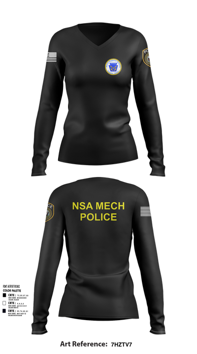 NSA Mechanicsburg 84971329 Women's Long Sleeve V-neck Shirt - 101
