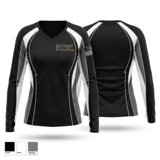 Womens Long Sleeve Vneck Shirt, 172 BGE, Army, Teamtime, Team time, sublimation, custom sports apparel, team uniforms, spirit wear, spiritwear, sports uniforms, custom shirts, team store, custom team store, fundraiser sports, apparel fundraiser