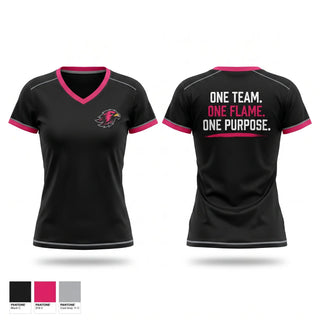 Womens Short Sleeve Vneck Shirt, JoCo Firebirds, Softball, Teamtime, Team time, sublimation, custom sports apparel, team uniforms, spirit wear, spiritwear, sports uniforms, custom shirts, team store, custom team store, fundraiser sports, apparel fundraiser