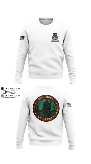Crew Neck Sweatshirt, 24th MDSB, Army, Teamtime, Team time, sublimation, custom sports apparel, team uniforms, spirit wear, spiritwear, sports uniforms, custom shirts, team store, custom team store, fundraiser sports, apparel fundraiser