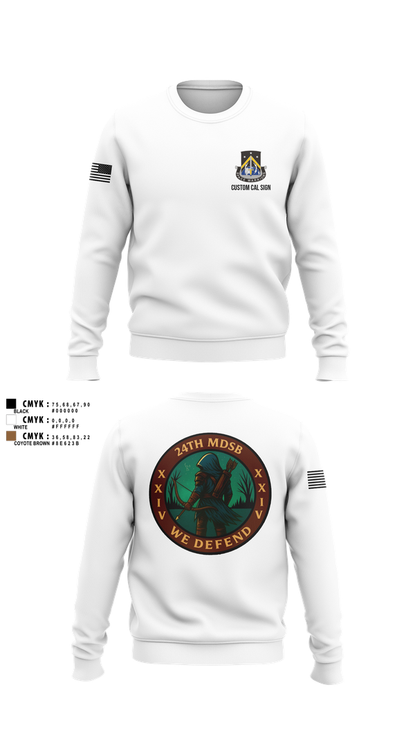 Crew Neck Sweatshirt, 24th MDSB, Army, Teamtime, Team time, sublimation, custom sports apparel, team uniforms, spirit wear, spiritwear, sports uniforms, custom shirts, team store, custom team store, fundraiser sports, apparel fundraiser