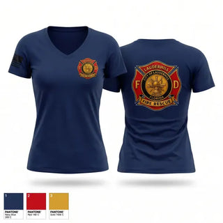 Womens Short Sleeve Vneck Shirt, Lauderhill Fire Rescue Department, Fire Department, Teamtime, Team time, sublimation, custom sports apparel, team uniforms, spirit wear, spiritwear, sports uniforms, custom shirts, team store, custom team store, fundraiser sports, apparel fundraiser