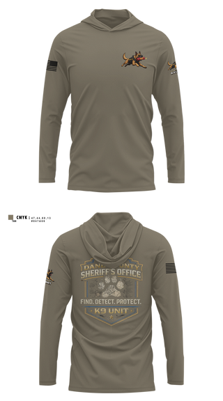 Long Sleeve Hooded Sun Shirt, Dane County K9, Police, Teamtime, Team time, sublimation, custom sports apparel, team uniforms, spirit wear, spiritwear, sports uniforms, custom shirts, team store, custom team store, fundraiser sports, apparel fundraiser
