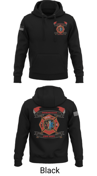 Hoodie, Downsville fire department, Fire Department, Teamtime, Team time, sublimation, custom sports apparel, team uniforms, spirit wear, spiritwear, sports uniforms, custom shirts, team store, custom team store, fundraiser sports, apparel fundraiser