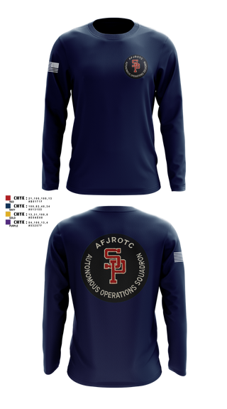 Long Sleeve Performance Shirt, AFJROTC MS-081 DRONE TEAM, , Teamtime, Team time, sublimation, custom sports apparel, team uniforms, spirit wear, spiritwear, sports uniforms, custom shirts, team store, custom team store, fundraiser sports, apparel fundraiser