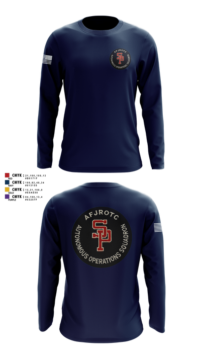 AFJROTC MS-081 DRONE TEAM 88778530 Long Sleeve Performance Shirt 3