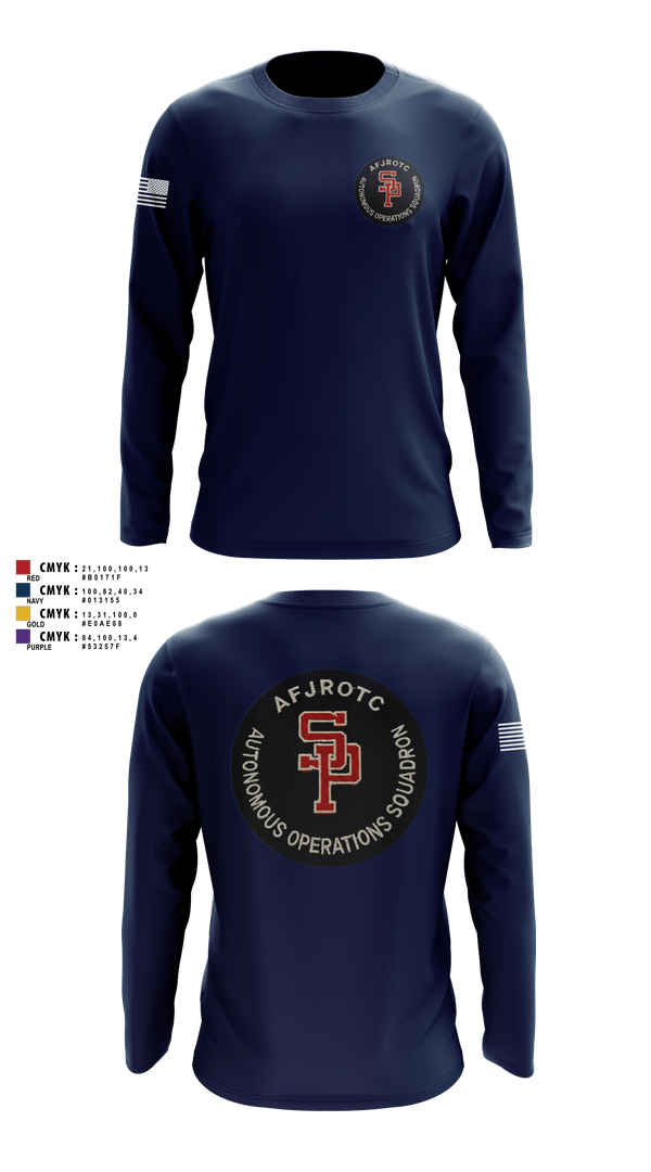 Long Sleeve Performance Shirt, AFJROTC MS-081 DRONE TEAM, , Teamtime, Team time, sublimation, custom sports apparel, team uniforms, spirit wear, spiritwear, sports uniforms, custom shirts, team store, custom team store, fundraiser sports, apparel fundraiser