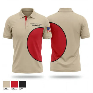 Short Sleeve Performance Polo, Greensburg/Green County Fire & Rescue, Fire Department, Teamtime, Team time, sublimation, custom sports apparel, team uniforms, spirit wear, spiritwear, sports uniforms, custom shirts, team store, custom team store, fundraiser sports, apparel fundraiser