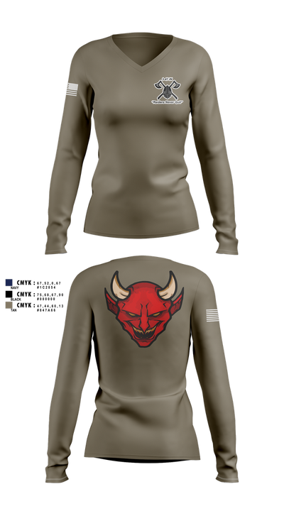 D Co 3-47 75831418 Women's Long Sleeve V-neck Shirt - 102