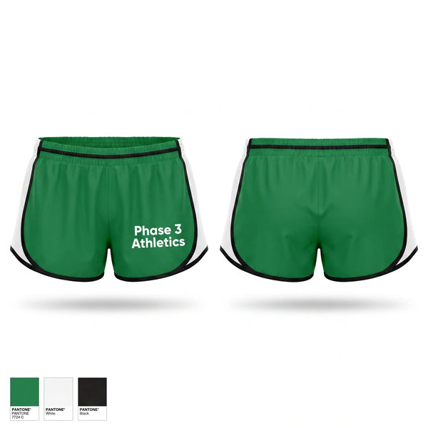 Womens Shorts, Phase 3 Athletics, Track & Field, Teamtime, Team time, sublimation, custom sports apparel, team uniforms, spirit wear, spiritwear, sports uniforms, custom shirts, team store, custom team store, fundraiser sports, apparel fundraiser